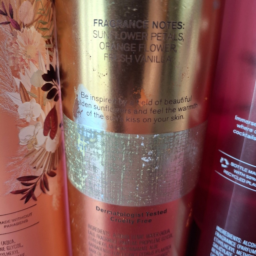 Bath & Body Works FALL IN BLOOM GOLDEN SUNFLOWER SUNRISE WOODS Mist 8oz Set of 3 - Picture 3 of 3